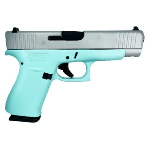 Glock 48 Custom "Robin's Egg Blue Frame/Crushed Silver Slide" Handgun 9mm Luger 10/rd Magazines (2) 4.17" Barrel Austria
