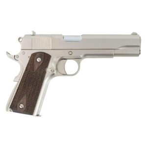 SDS Imports 1911 A1 Stakeout Handgun 9mm Luger/.38 Super Combo 9rd Magazine 5" Barrel Nickel with Walnut Grips