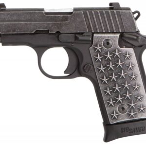 Sig Sauer 238380WTP P238 We The People 
380 ACP 2.70" 7+1 Black Hardcoat Anodized Distressed Stainless Steel Distressed Aluminum Grip
