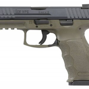 HK 700009GRLEA5 VP9 OD Green 9mm Luger Double 4.09" 15+1 OD Green Interchangeable Backstrap Grip Black Slide