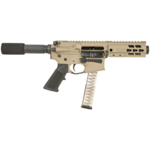BRIGADE MFG BM-9 HGA 9MM 5.5IN BBL 5IN RAIL FORGED FDE PADDED BUFFER TUBE 33RD MAG MINI CAN
