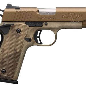 BROWNING 1911-380 HGA 380 ACP 4.25" BBL BRONZE CERAKOTE ATAC CAMO 2/8RD MAGS BLACK LABEL SPEED