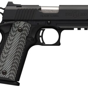 Browning 051911492 1911-380 Black Label Pro Compact 380 ACP 3.63" 8+1 Black Black Stainless Steel Black/Gray G10 Grip Night Sights Accessory Rail