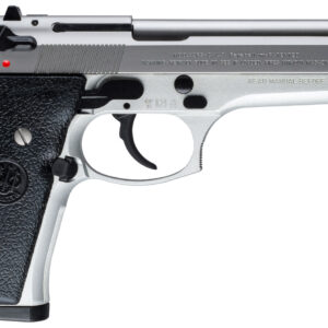 Beretta USA JS92F520M 92FS Inox Full Size 9mm Luger 15+1 4.90" Satin Stainless Barrel, Serrated Slide & Alloy Frame, Black Stippled Rubber Grips