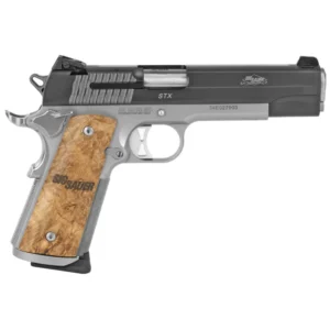 SIG SAUER 1911 STX HGA 45 AUTO 5IN BBL SAO 2-TONE SIGLITE SIGHTS BURLED MAPLE GRIP 2-8RD MAGS