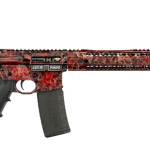 BLACK RAIN CRYPT RIA 5.56 16IN HBAR BBL 12IN MLOK HYBRID HG RED ANODIZED SKULLS 30RD MAG