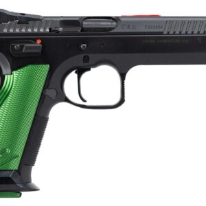 CZ 75 TACTICAL SPORT 2 HGA 9MM 5.23 IN BBL THUMB REST AMBI SAFETY RACE GREEN GRIPS 1/20RD MAG