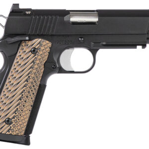 Dan Wesson 01808 Specialist Commander 45 ACP 8+1 4.25" Stainless Steel Barrel, Black Duty Serrated Stainless Steel Slide & Frame w/Picatinny Rail, Black/Brown G10 Grip, Ambidextrous