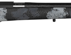 Nosler 45248 M48 Long-Range Carbon 26 Nosler 3+1 26" Carbon Fiber Wrapped Barrel, Sniper Gray Cerakote Metal Finish, Elite Midnight Camo Manners MCS-T Elite Tac Stock
