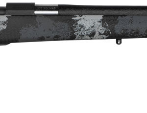 Nosler 46348 M48 Long-Range Carbon 300 Win Mag 4+1 26" Carbon Fiber Wrapped Barrel, Sniper Gray Cerakote Steel, Elite Midnight Camo Manners MCS-T Elite Tac Stock