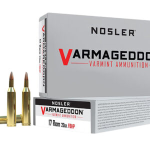 Nosler 65100 Varmageddon  17Rem 20gr Flat Base Hollow Point 20 Per Box/20 Case