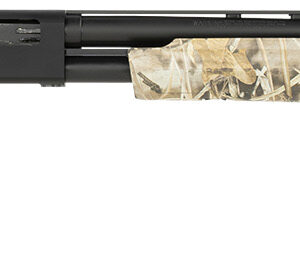 Mossberg 54321 500  20 Gauge 5+1 24" Vent Rib Barrel, Black Parkerized Barrel/Receiver, Realtree Max-4 Flex Stock, Fiber Optic Sight, Manual Safety