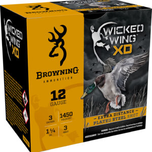 Browning Ammo B193411233 Wicked Wing XD  12Gauge 3" 1 1/4oz 3Shot 25 Per Box/10 Case