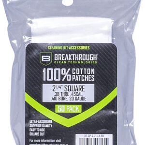 Breakthrough Clean BTCPS21450 Square Cleaning Patches  For .38-.45 Cal & .410-20 Gauge 2.25" 50 Pack/6 per case