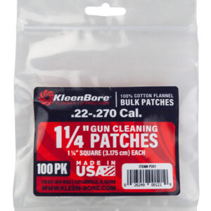 KleenBore P201 Super Shooter  .22 - .270 Cal 1.25" 100% Cotton Flannel 100 Per Pack