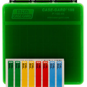 MTM Case-Gard P1004516T Ammo Box Flip-Top 45 ACP/10mm Auto Green Plastic 100rd