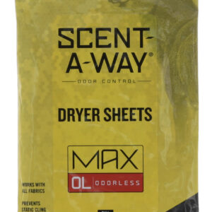 Scent-A-Way 07707 Max Dryer Sheets Odor Eliminator Odorless Scent Dryer Sheet 15 Per Pkg