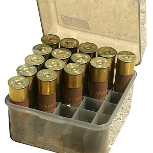MTM Case-Gard S2512M41 Shotshell Box Flip-Top Multi Gauge Shotgun Clear Smoke Polypropylene 25rd