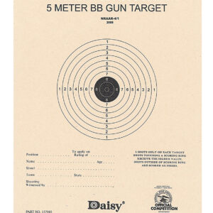 Daisy 408 NRA 5-Meter Target Air Rifle Bullseye Hanging Paper 5 Meters Air Rifle Black/White 50 Per Pkg