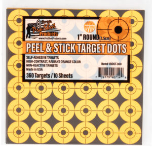 Pro-Shot 1RDOT360 Peel & Stick Target Dots Self-Adhesive Paper Orange 1" Dot 10Pack/360Targets