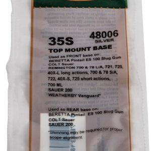 Weaver Mounts 48006 Top Mount Base 35S Silver Remington/Ruger/Weatherby