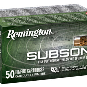 Remington Ammunition 21135 Subsonic Rimfire 22LR 40gr Plated Hollow Point 50 Per Box/100 Case