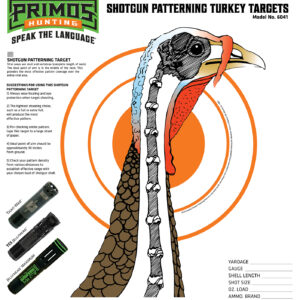 Primos 6041 Patterning Turkey  Hanging Paper Targets, For Use With Shotgun 10.75" x 11.50" Multi-Color 12 PK