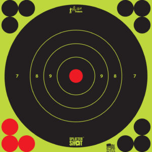 Pro-Shot 6BGREEN12PK SplatterShot  Self-Adhesive Paper Black/Green 6" Bullseye 12 Pack