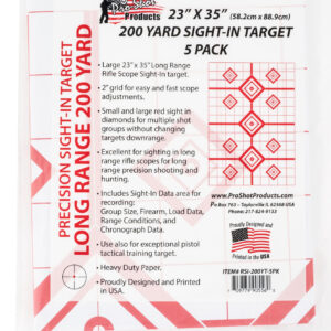 Pro-Shot RSI200YT5PK SplatterShot Sight-In Diamond Hanging Heavy Paper 200 yds 23" x 35" White/Red 5 Pack