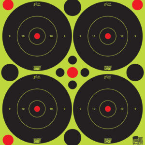 Pro-Shot 3BGREEN48 SplatterShot  Self-Adhesive Paper Black/Green 3" Bullseye 12Pack/48Targets