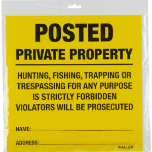 ALLEN 15824 POSTED NO TRESPASSING SIGN 12 PK