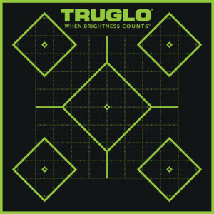 TruGlo TG14A6 Tru-See 5- Diamond Target Self-Adhesive Heavy Paper Black/Green 12"x12" 6 Pack