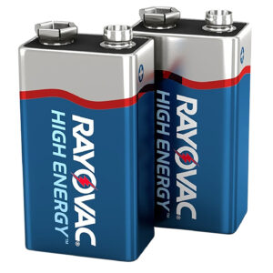 Rayovac A16042J 9V HIGH  ENERGY Alkaline Batteries  Silver/Blue 9 Volts 565 mAh (2) Single Pack