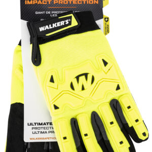 Walker's GWPSFHVFFIL2SM Impact Protection  Yellow/Black Synthetic/Synthetic Leather Small