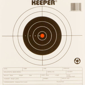 Champion Targets 45721 Score Keeper  Bullseye Paper 50 yds Small Bore Rifle 8.50" x 11" Black/Orange 12 PK