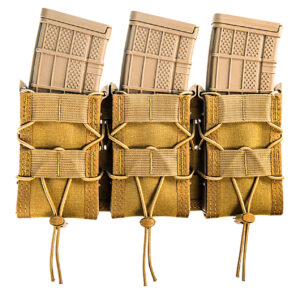 High Speed Gear 45TA00CB TACO Shingle Mag Pouch Triple Coyote Brown Nylon MOLLE Compatible w/ Rifle