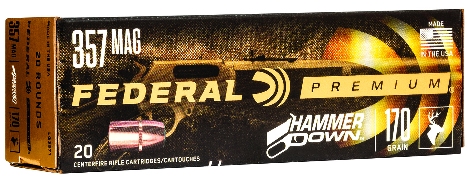 Federal Premium HammerDown Nickel Plated Brass .357 Mag 170 Grain 20-Rounds BHP