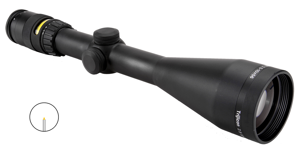 Trijicon 200022 AccuPoint Black Hardcoat Anodized 2.5-10x56mm 30mm Tube Illuminated Amber Triangle Post Reticle