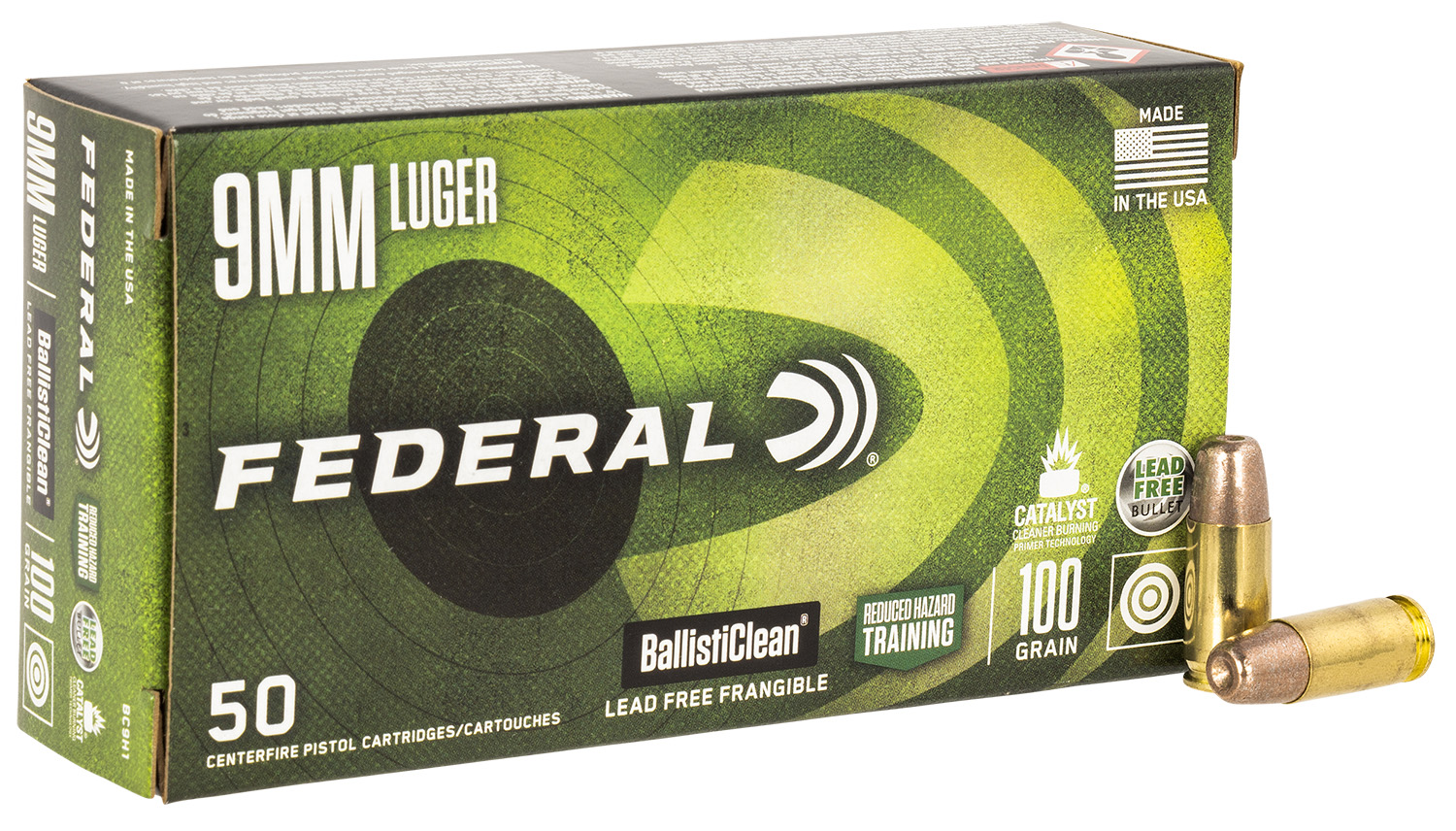 FED BALLISTICLEAN 9MM 100GR 50/1000