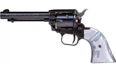 Heritage Mfg RR22B4GPRL Rough Rider 22 LR 6 Shot 4.75″ Black Barrel & Cylinder Black Frame, Altamont Gray Pearl Grips