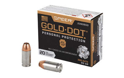 Speer 23606GD Gold Dot Personal Protection 380ACP 90gr Hollow Point 20 Per Box/10 Case