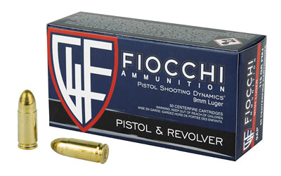 Fiocchi 9AP Range Dynamics 9mmLuger 115gr Full Metal Jacket 50 Per Box/20 Case