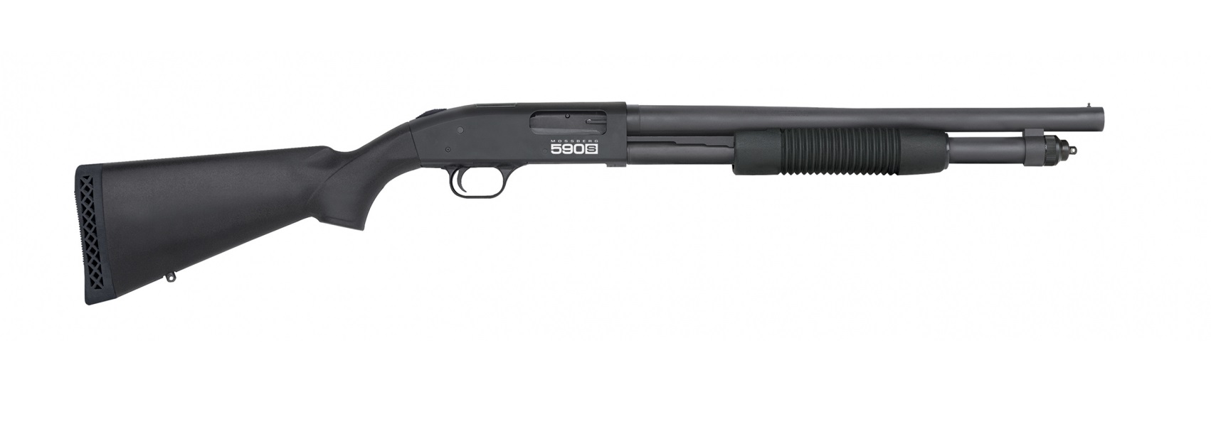 Mossberg 590S 12GA Pump-Action Shotgun with 18.5″ Barrel and 9-Round Capacity, Matte Blue Synthetic 015813516051