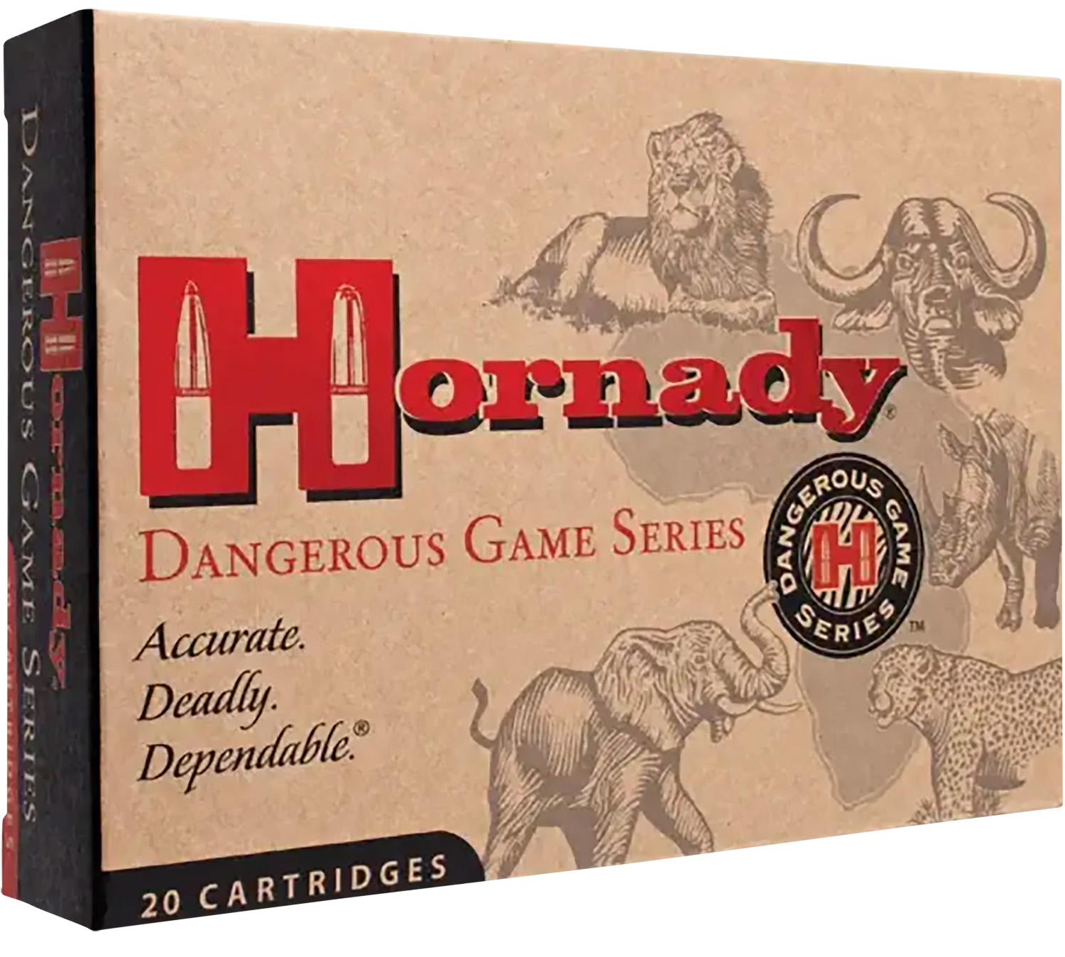 Hornady Dangerous Game 300 gr Solid .375 H&H Mag Ammo, 20/box – 82322