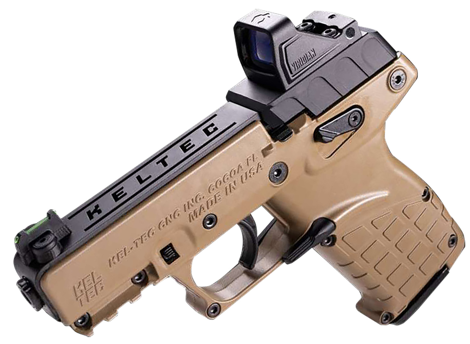 Kel-Tec P17 Handgun .22 LR 16rd Magazines (3) 3.8″ 1/2×28 Threaded Barrel Tan with Optic & Holster