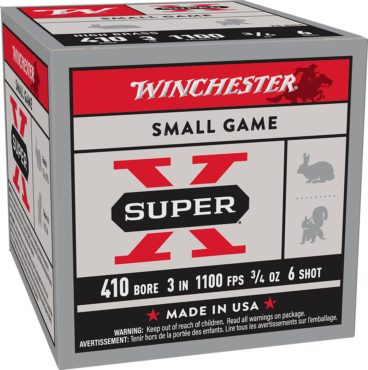 Winchester Super X Heavy Game Load 410 GA 3″ 3/4 oz. 6 Shot 25/Box