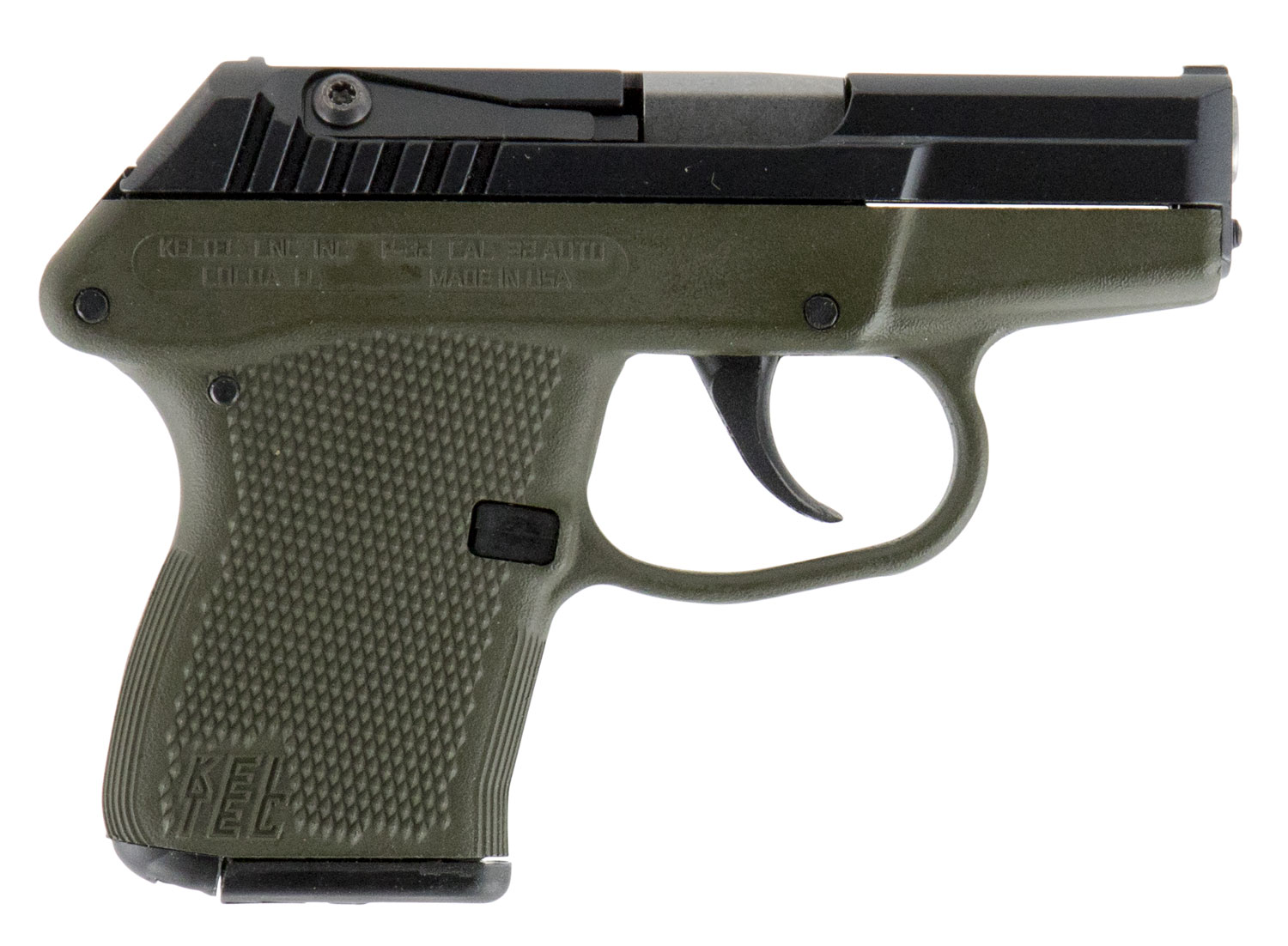 KEL-TEC P-32 32ACP DA FS – 7SH BLUED/GREEN GRIP | USA Gun Store