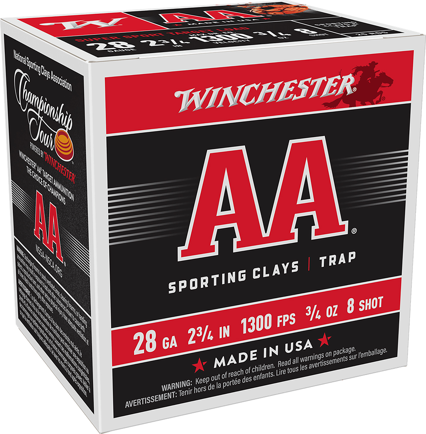 Winchester Ammo AASC288 AA Sporting Clay 28Gauge 2.75″ 3/4oz 8Shot 25 Per Box/10 Case