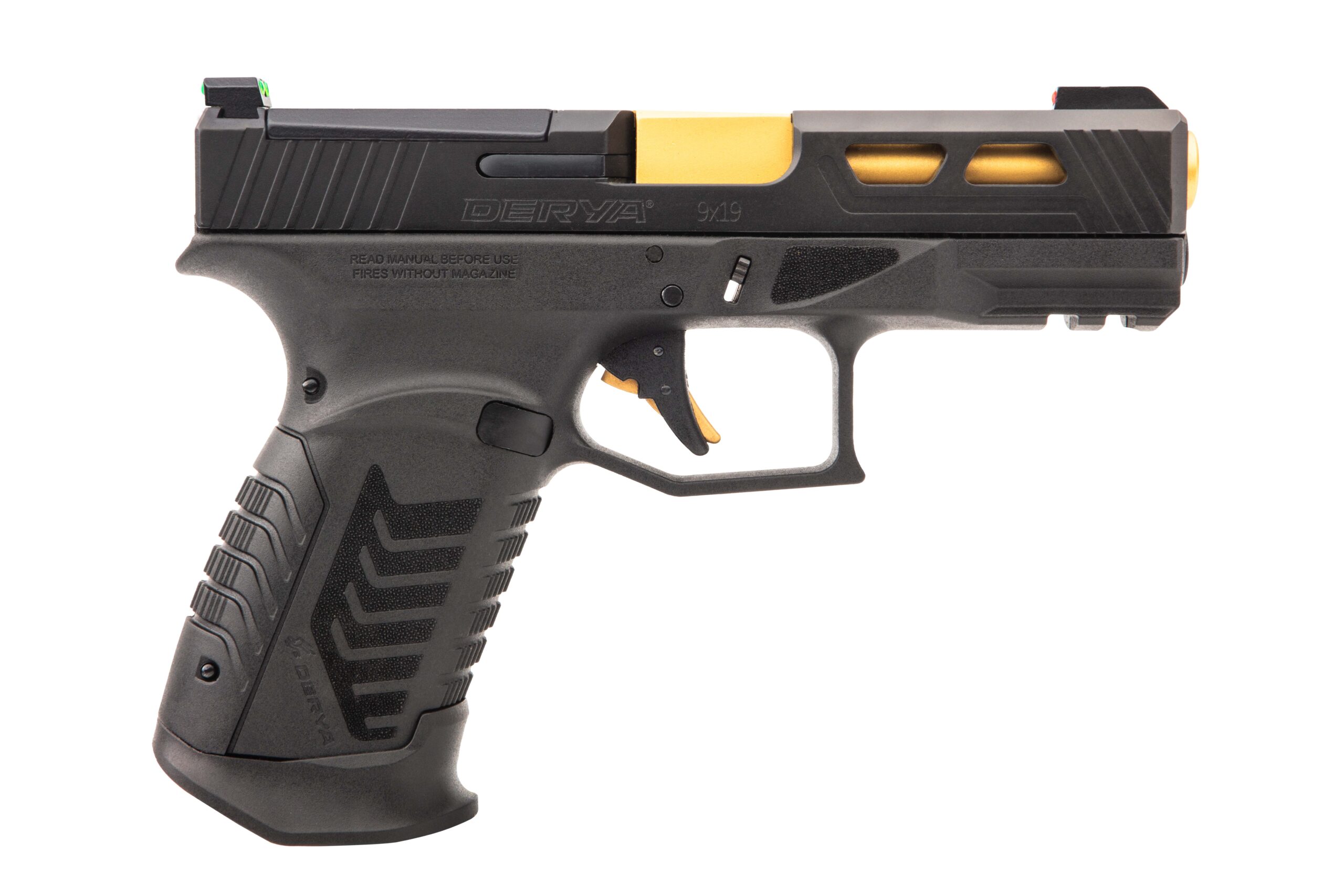 Derya DY9 Black / Gold 9mm 3.86″ Barrel 15-Rounds
