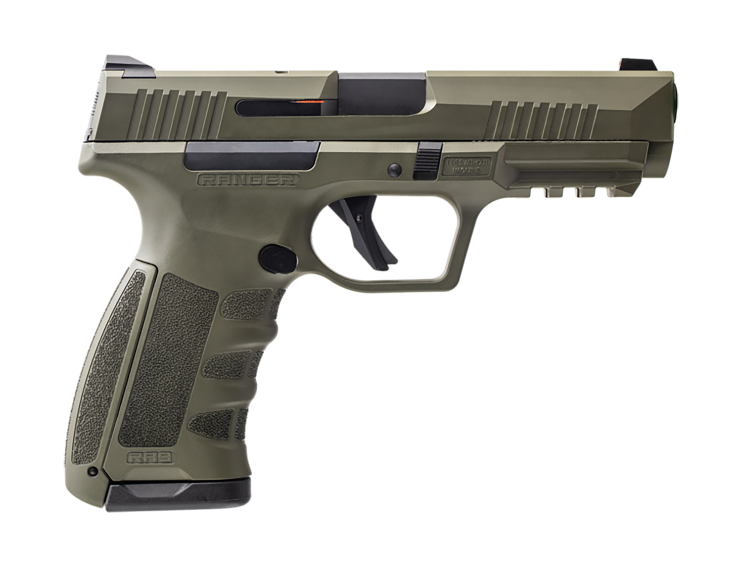 Dickinson LLC RA9G RA9 9mm Luger 17+1 4.25″ Black Steel Barrel, OD Green Cerakote Serrated Aluminum Slide, OD Green Polymer Frame w/Accessory Rail